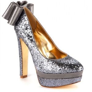 Ted Baker Oaker Silver Glitter Pumps